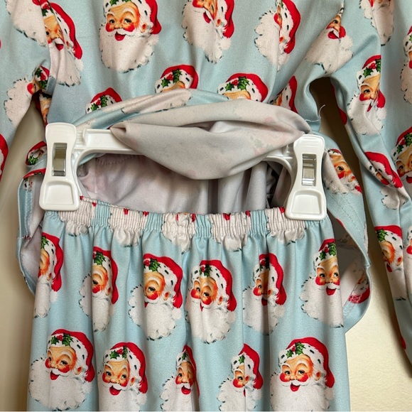 Sz5-6 Blue Knit Santa Pajamas - Picture 5 of 6